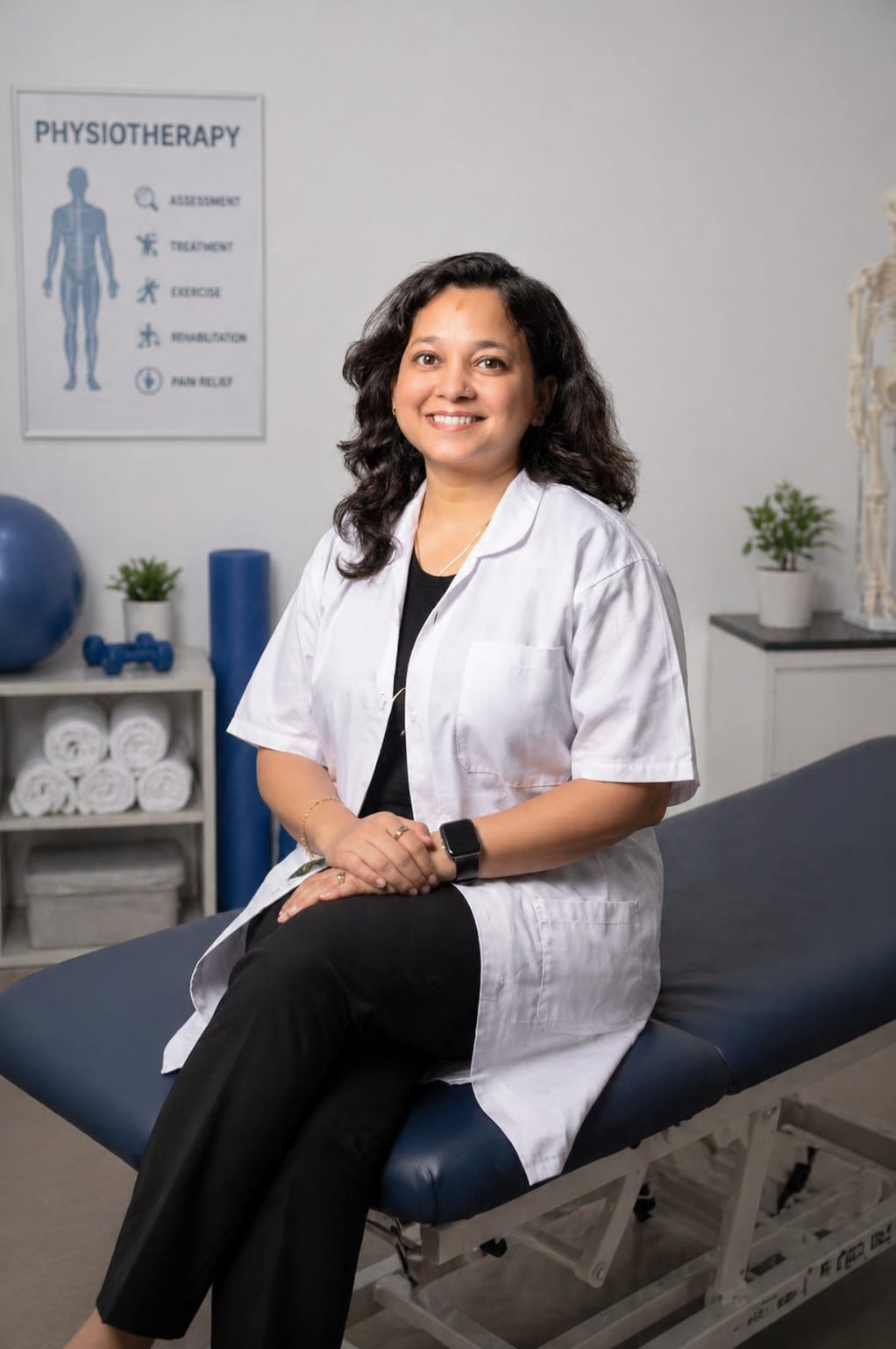 Dr. Shivali Gupta during an online physiotherapy consultation